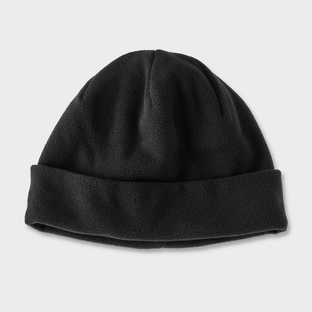 NWT Cat & Jack Boys' Fleece Cuffed Beanie Hat | Black | One Size